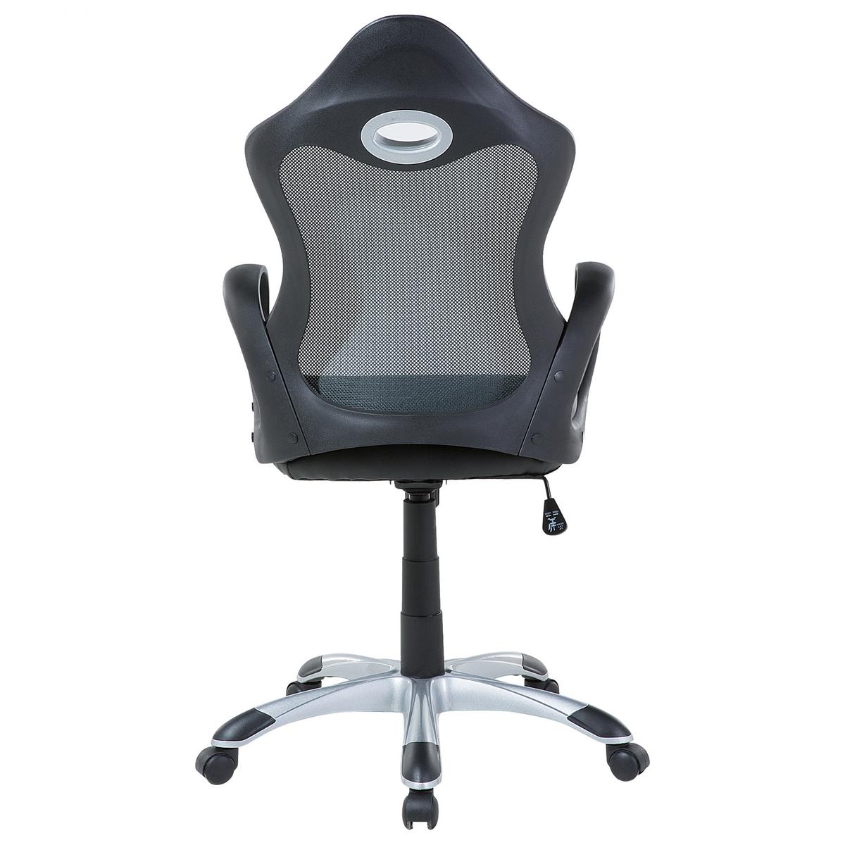 BÜROSTUHL Polyester Graugrün Ichair - Schwarz, Kunststoff/Textil (67/109/67cm) - Beliani