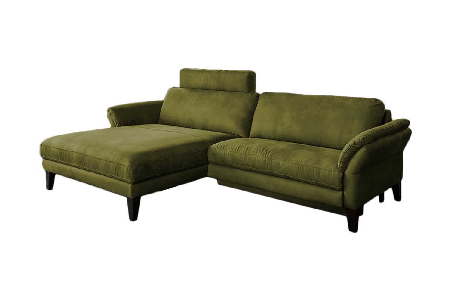ECKSOFA MIT MOTORISCHER RELAXFUNKTION MALTA Grün Webstoff Relaxfunktion - Schwarz/Grün, Buchenholz/Textil (302/175cm) - KAWOLA