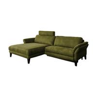 ECKSOFA MIT MOTORISCHER RELAXFUNKTION MALTA Grün Webstoff Relaxfunktion - Schwarz/Grün, Buchenholz/Textil (302/175cm) - KAWOLA