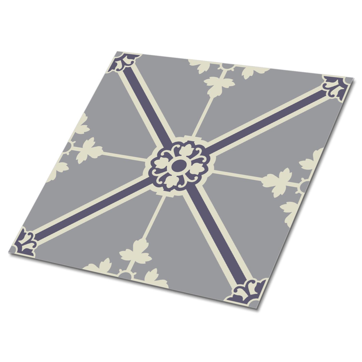 FLIESENAUFKLEBER 9 Stück 30x30 cm selbstklebend Gerichtsmuster - Grau, Textil (30/1.6/30cm) - TULUP