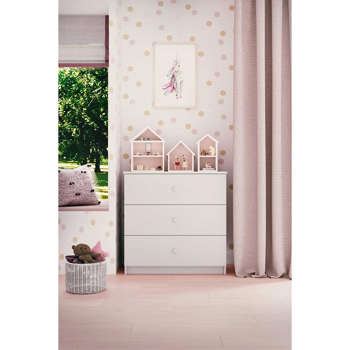 KINDERKOMMODE Weiß - Weiß, Holzwerkstoff (81/80/41cm) - Petits-meubles