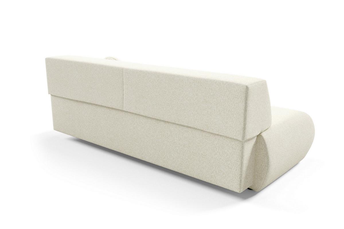 BETTSOFA DELTA Ecru Geflochtener Stoff mit Schlaffunktion - Ecru, Holz (214/74/100cm) - MASSENO