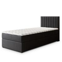 BOXBETT BRESEL 100 100x200 cm mit Matratze und Topper, H2+H3 - Schwarz - Schwarz, Holz (100/200cm) - MASSENO