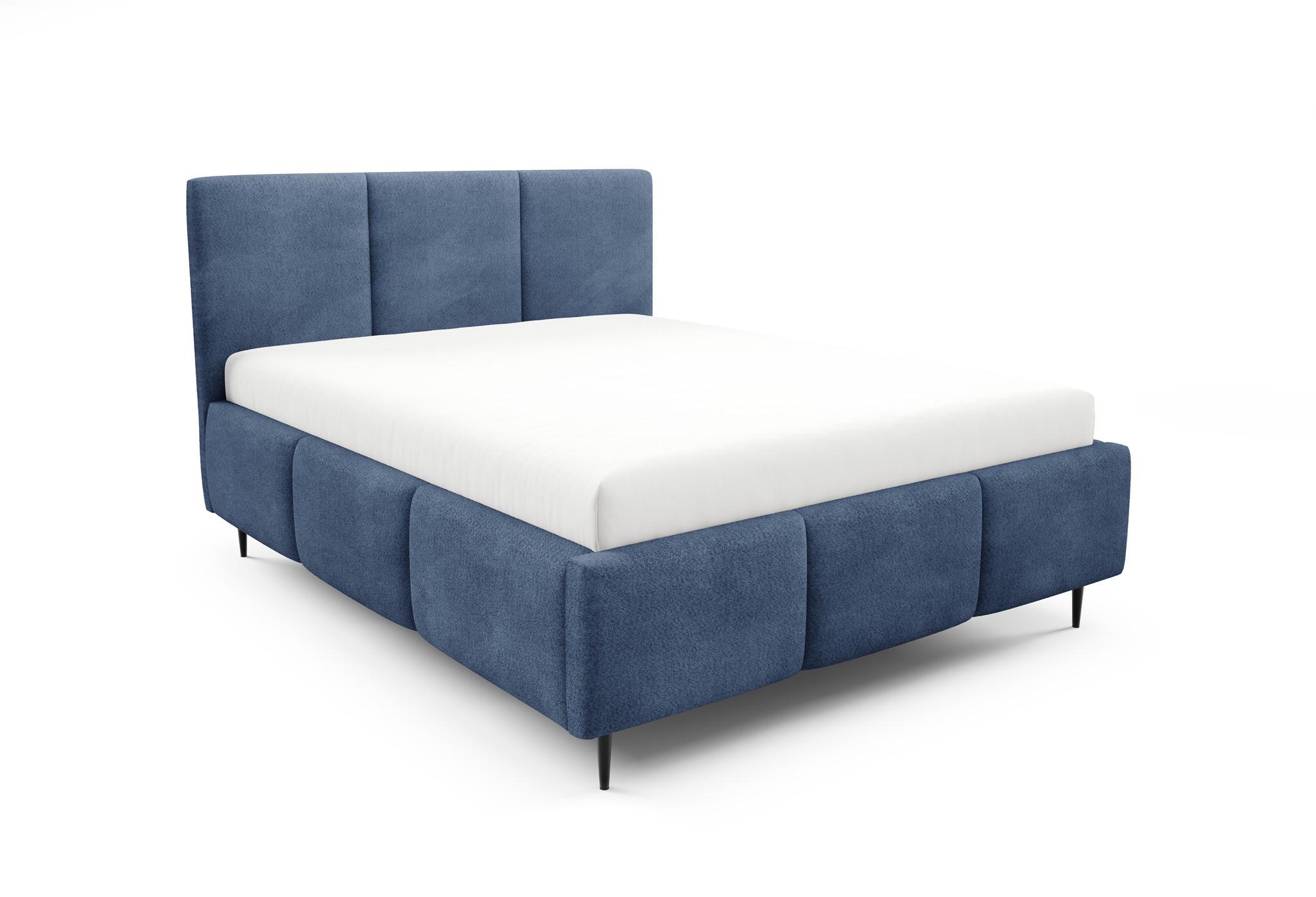 POLSTERBETT Miami - Blau, Holzwerkstoff/Textil (140/200cm) - Fun Möbel