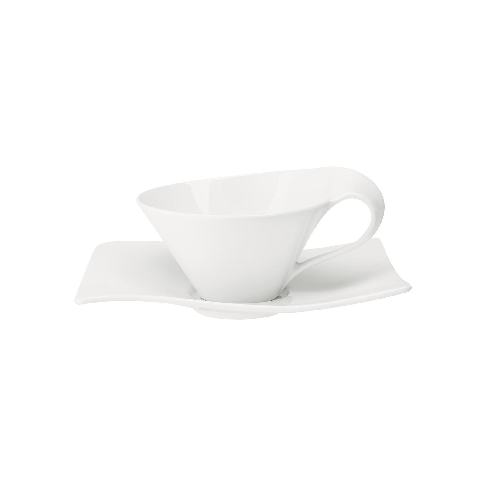 TEETASSE MIT UNTERTASSE NewWave weiß 220 ml - Weiß, Keramik (14.6/9.6/18cm) - Villeroy & Boch