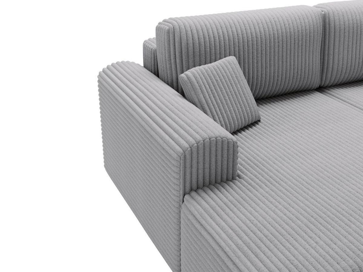 ECKSOFA Belvio Hellgrau Links - Hellgrau/Schwarz, Holz/Textil (257/177cm) - Graingold