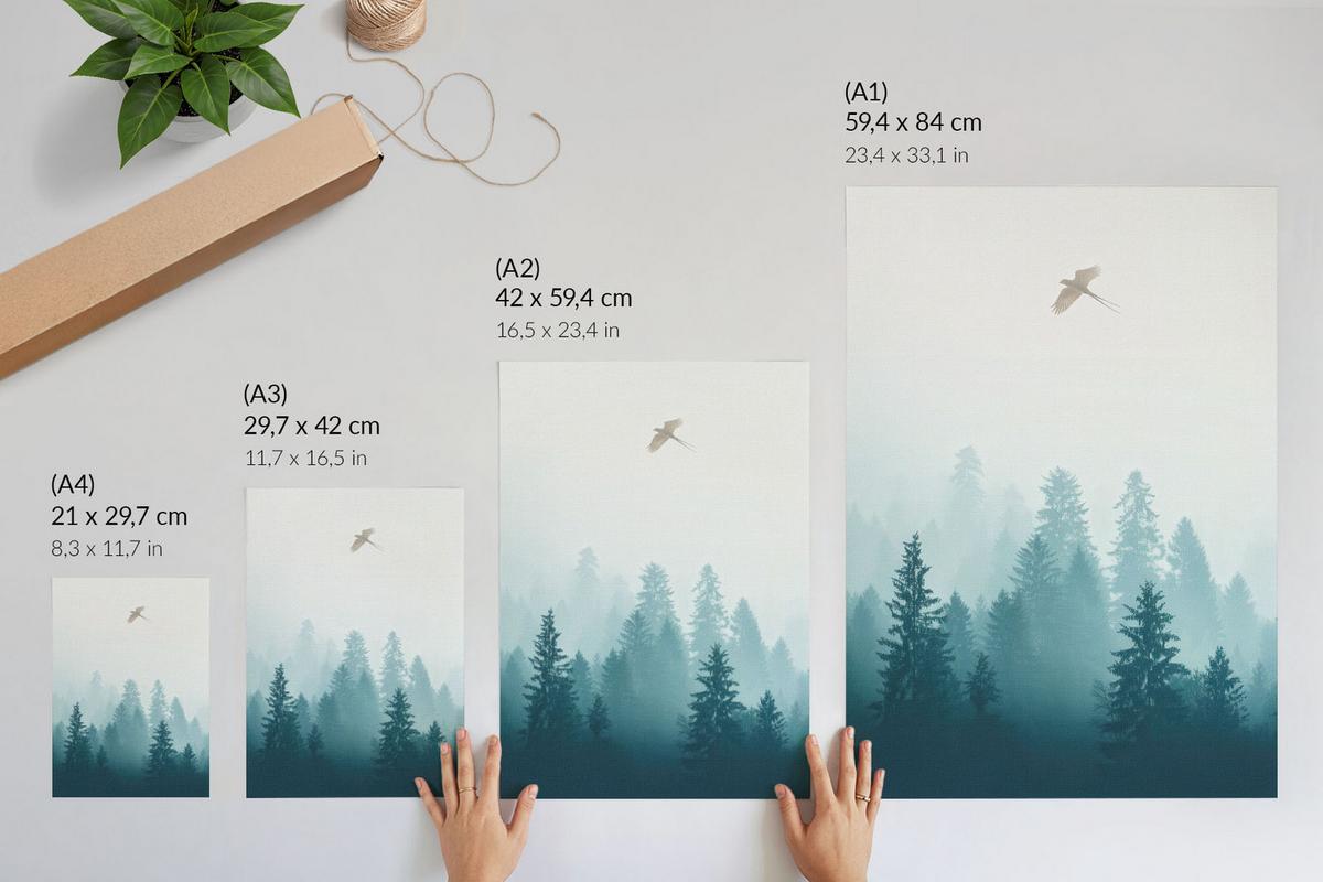 POSTER - 29x42 cm - Izaak - Ein Vogel im Flug - Blau, Textil (29/42/0.1cm) - TULUP