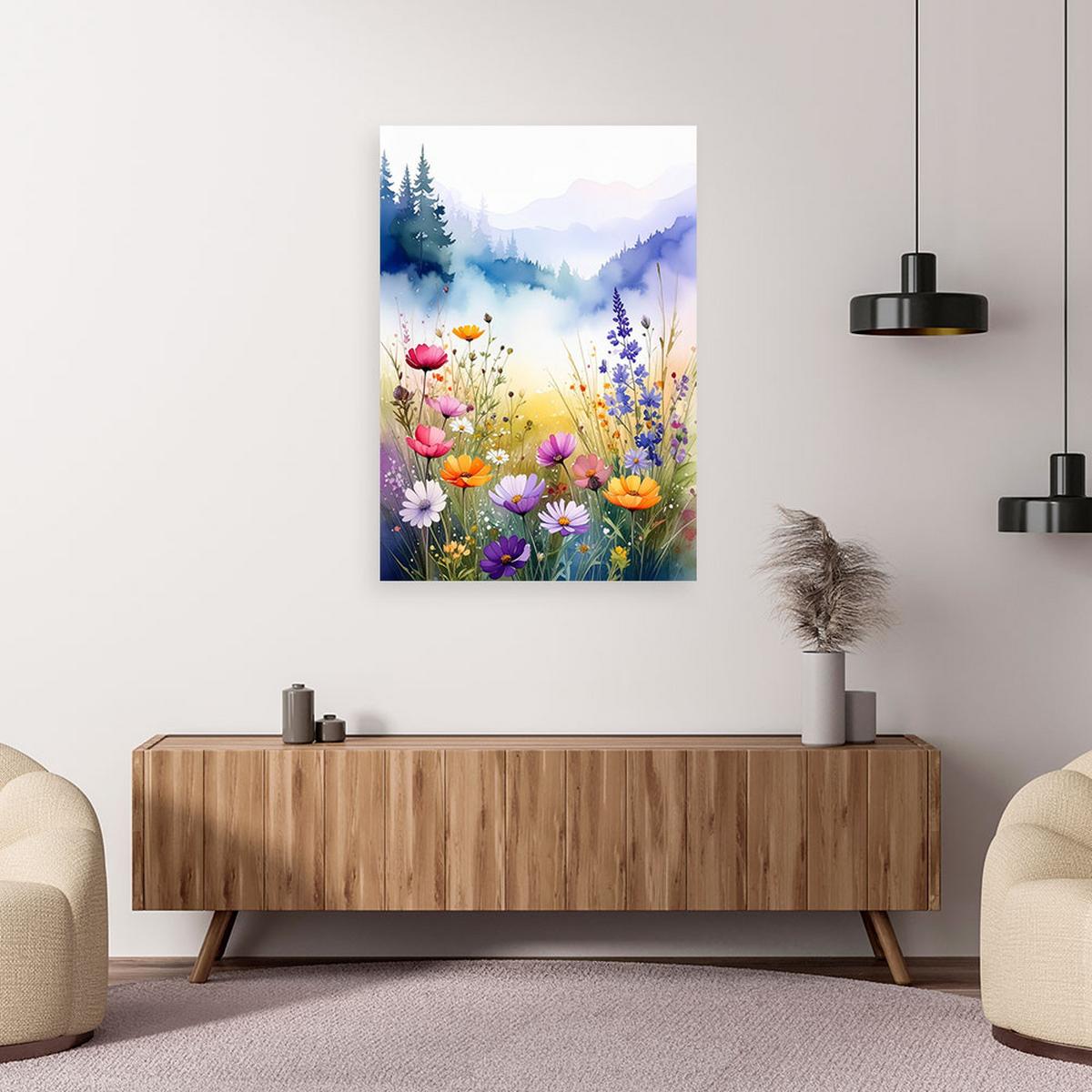 WANDBILD, Feldblumen Wiese Natur - Multicolor, Textil (30/45cm) - Feeby