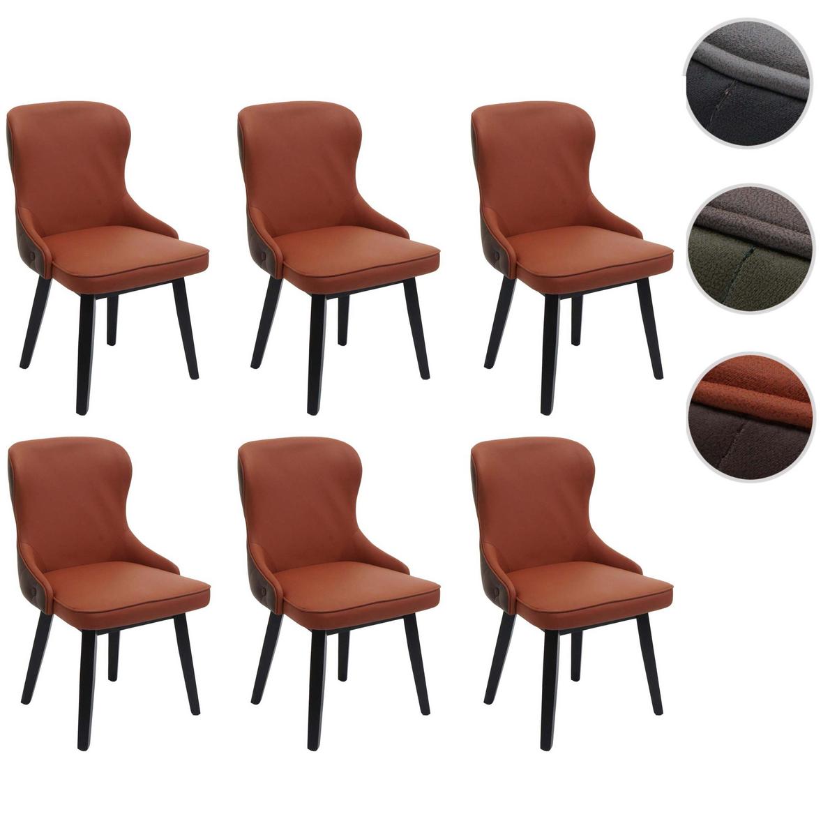 ESSZIMMERSTUHL Rotbraun, Braun 6er-Set - Rotbraun/Terracotta, Textil (53/86/53cm) - MCW