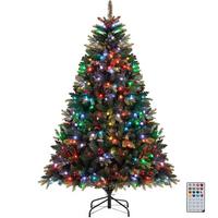 WEIHNACHTSBAUM mit 370 APP-gesteuerten RGB-Lichtern 180cm Grün - Grün, Metall (180cm) - COSTWAY