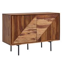 SIDEBOARD – "Harmony", Massivholz mit Metalldetails, viel Stauraum - Schwarz/Braun, Holz/Metall (100/71/40cm) - KADIMA DESIGN