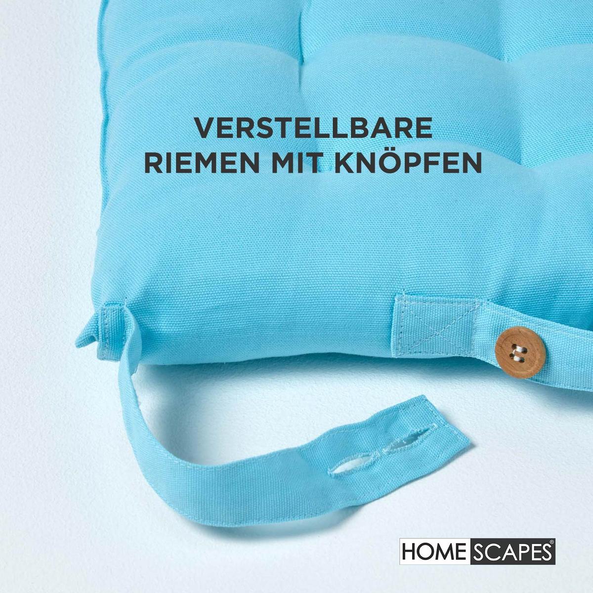 STUHLKISSEN 6er-Set hellblau 40/40/6,5 cm - Hellblau, Textil (40/40/6.5cm) - Homescapes