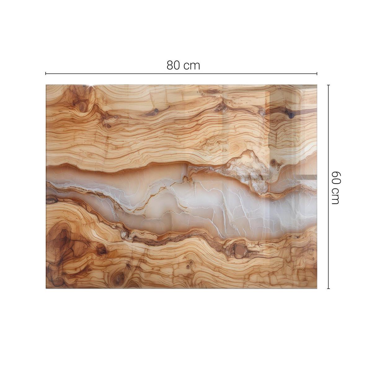 TISCHPLATTE 80x60 cm Naturholz mit Harz - Hellbraun, Glas (0.4/80/60cm) - TULUP