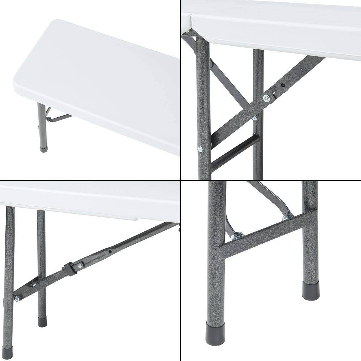 KLAPPBANK Ljusnarsberg - Weiß, Kunststoff/Metall (180/43/25cm) - [en.casa]