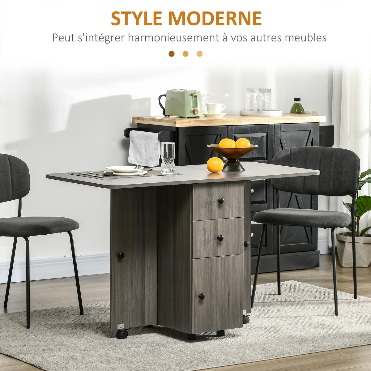 ESSTISCH Oryvin 120/60/76.5 cm - Grau, Holz (120/60/76.5cm) - ZMH