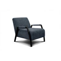 SESSEL KOBE, dunkelblau - Schwarz/Dunkelblau, Holz/Textil (72/76/90cm) - Wozimo