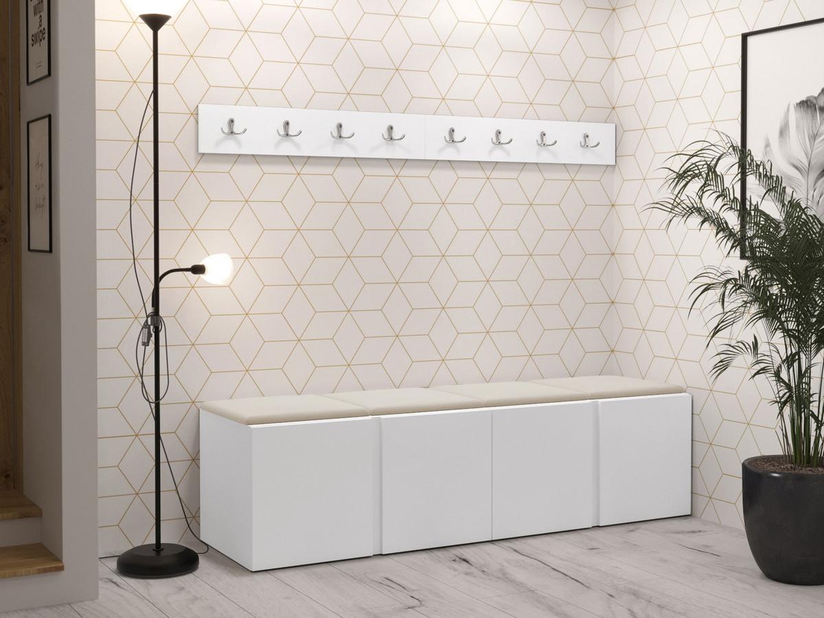 GARDEROBEN-SET Orion VII - Beige/Weiß, Holzwerkstoff/Kunststoff (168/42/46cm) - MIRJAN24