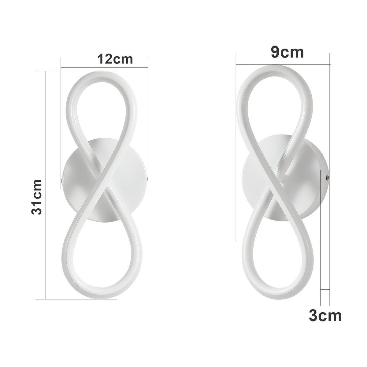 LED - WANDLEUCHTE Regnirion 12.0/9.0/31.0 cm - Weiß, Metall (12/9/31cm) - ZMH