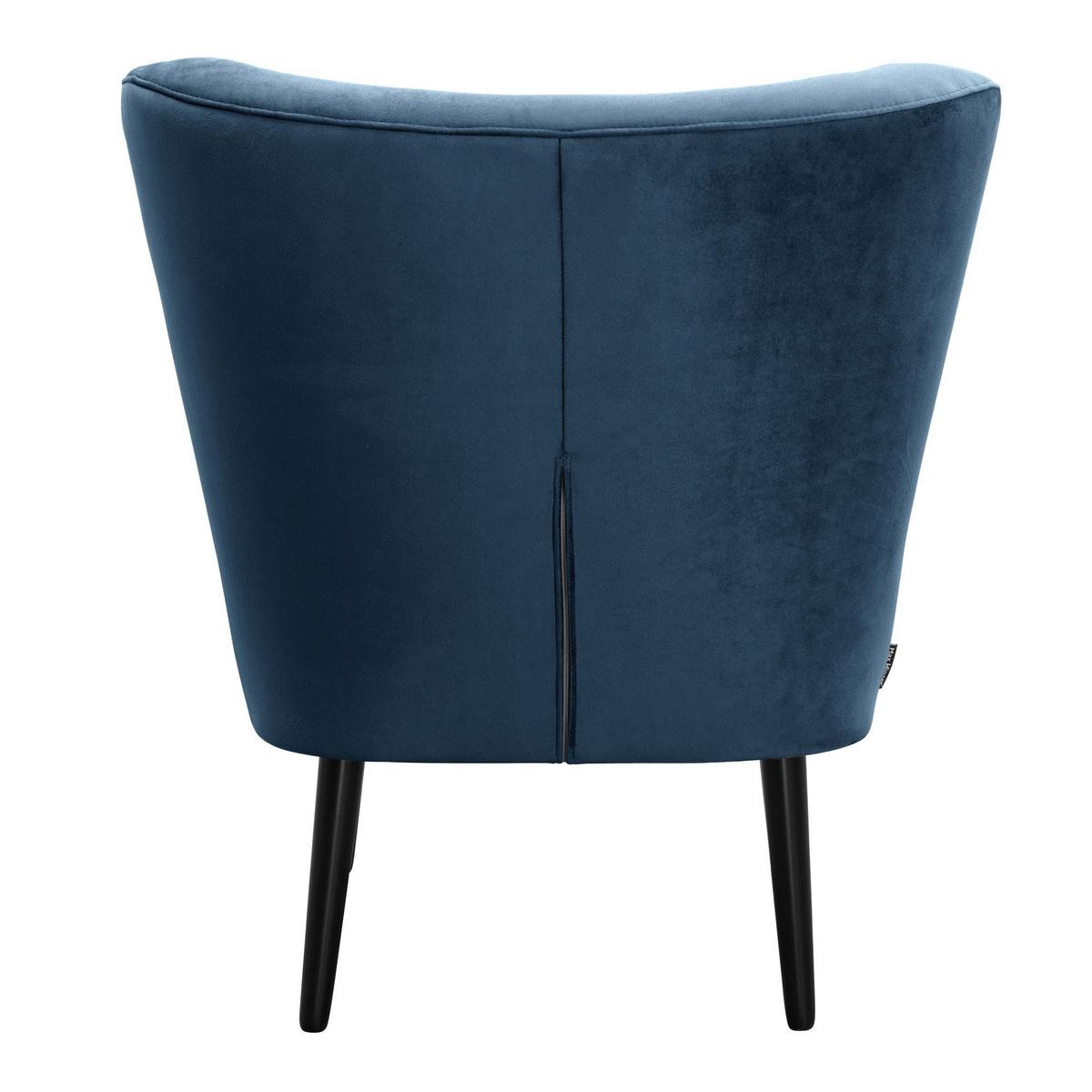 COCKTAILSESSEL Kayleigh Samtvelours dunkelblau - Dunkelblau, Kunststoff (68/80/69cm) - 58aufmkessel