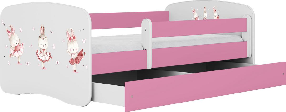 KINDERBETT Emily mit Schublade und Matratze, Rosa 70x140 cm - Altrosa, Holzwerkstoff (140/70cm) - WFL GROUP