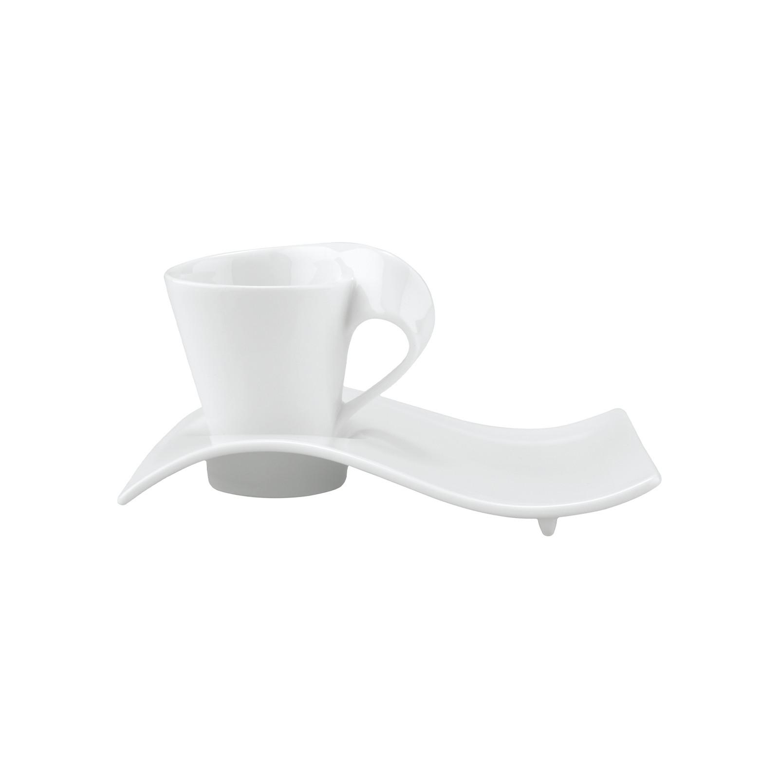 ESPRESSOTASSE MIT UNTERTELLER NewWave Caffè weiß 80 ml - Weiß, Keramik (13/9.5/17cm) - Villeroy & Boch