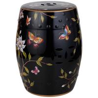 HOCKER, schwarz, 33x45cm - Schwarz, Keramik (33/44.5/33cm) - Wanderlust