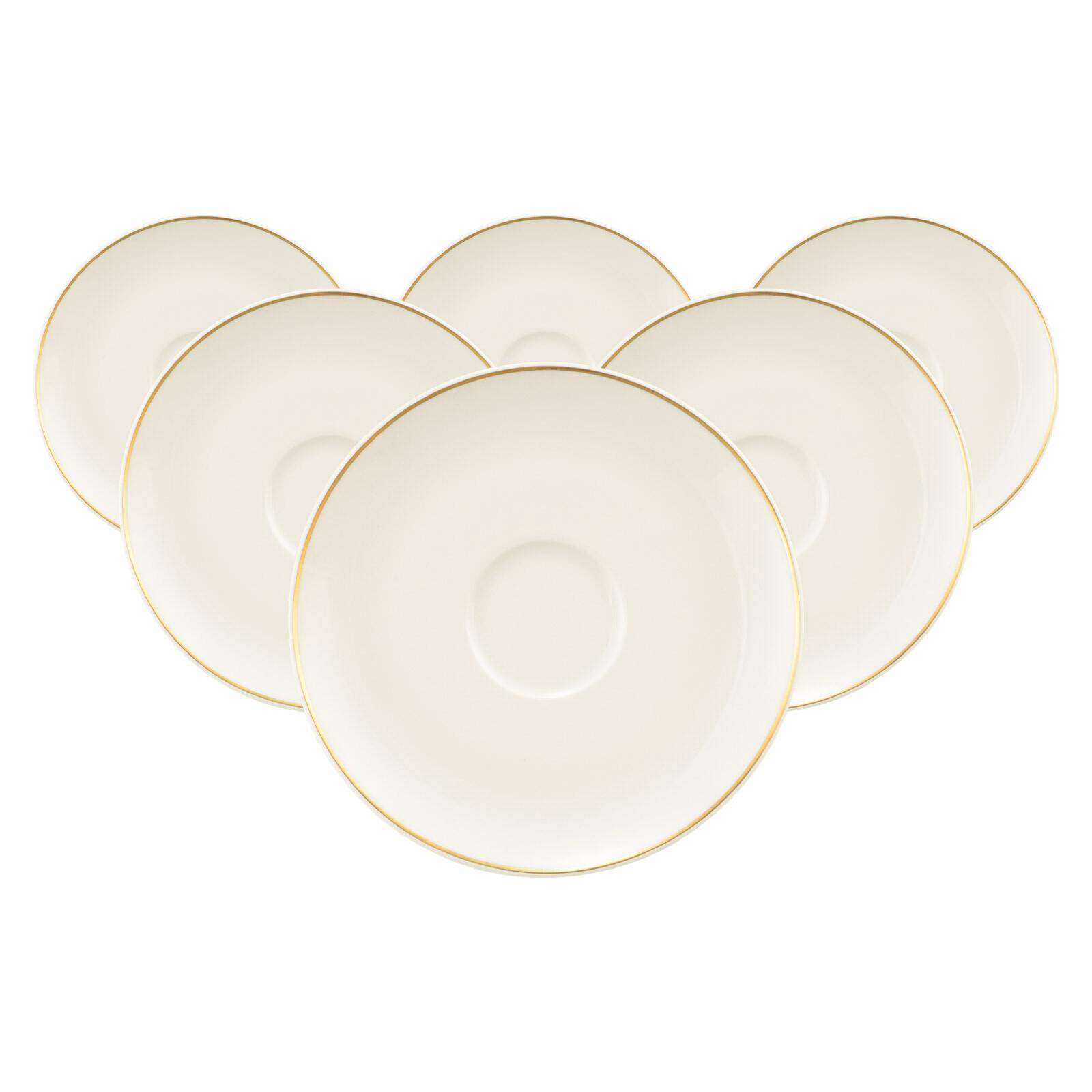 KOMBI-UNTERTASSEN Savona Fine Diamond creme ø 16 cm 6er Set - Creme, Keramik (16cm) - Seltmann Weiden