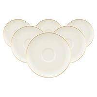 KOMBI-UNTERTASSEN Savona Fine Diamond creme ø 16 cm 6er Set - Creme, Keramik (16cm) - Seltmann Weiden