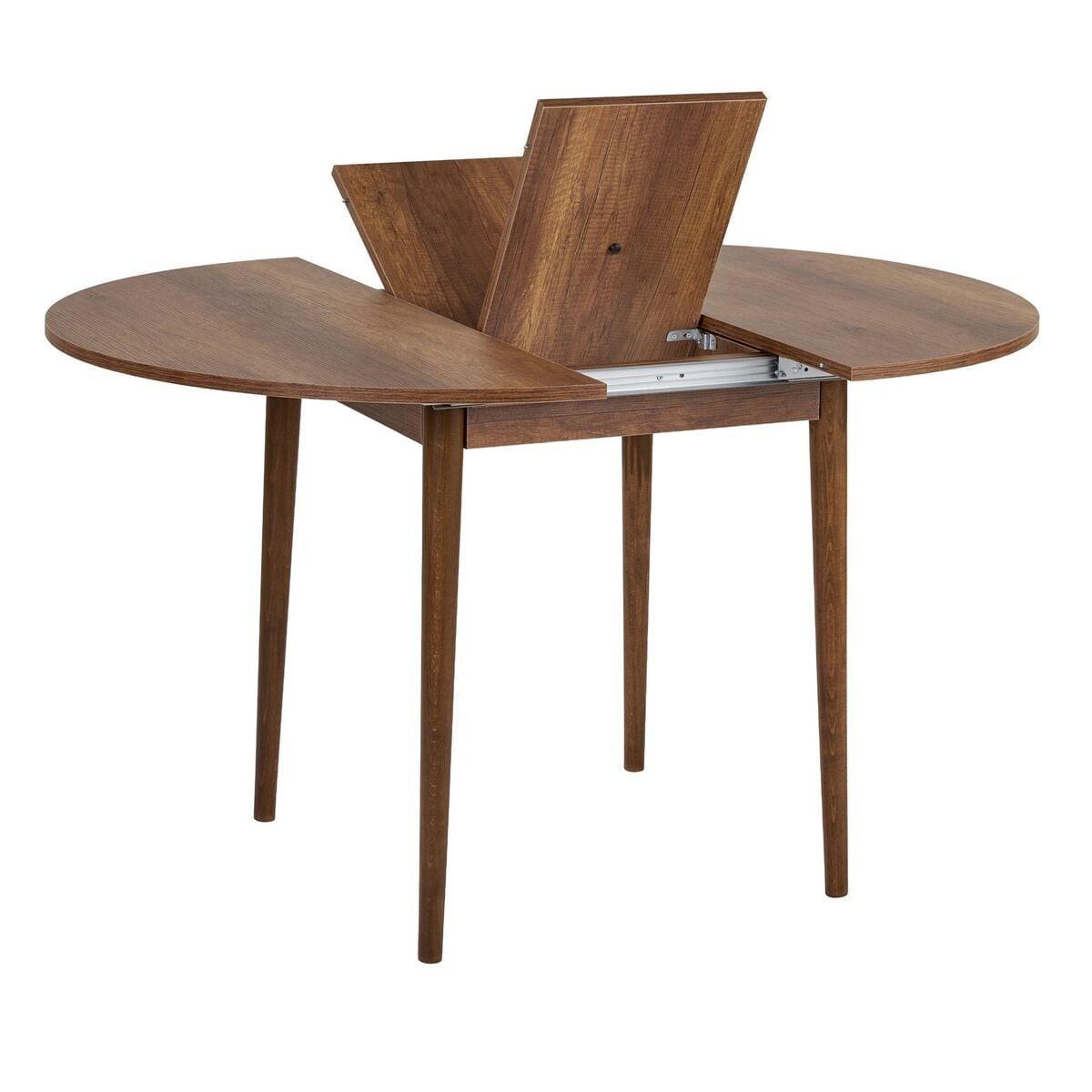 ESSTISCH ausziehbarer von 100 bis 131 cm mit runder Tischplatte 100/100/75 cm - Naturfarben, Holzwerkstoff (111/100/75cm) - Calicosy