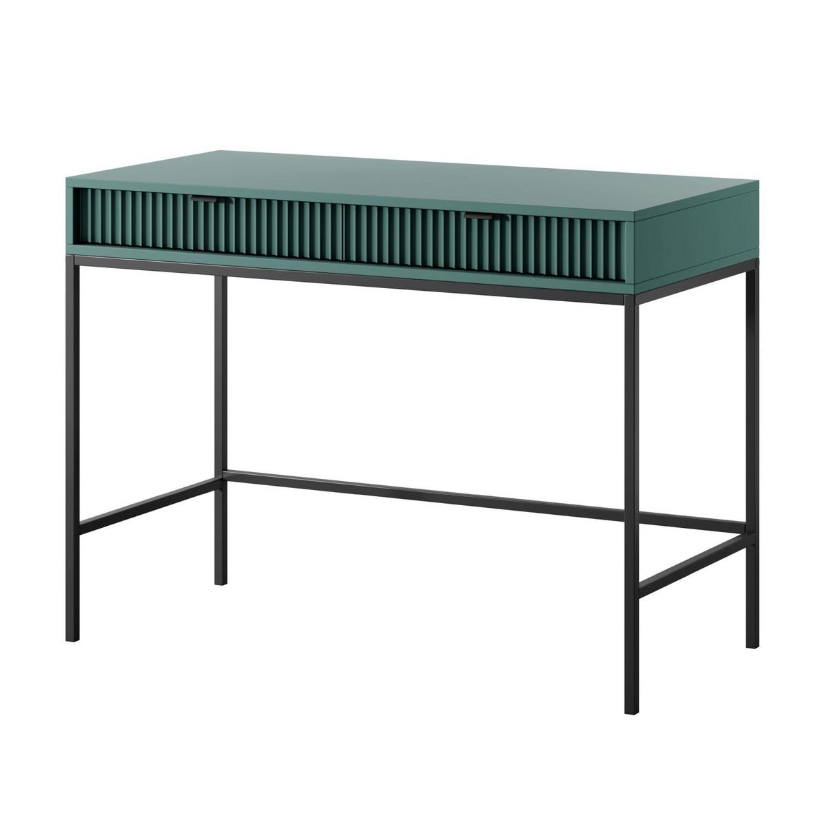 SCHMINKTISCH Vellore Grün / Schwarz 104 cm - Schwarz/Grün, Holzwerkstoff/Metall (50/104/77cm) - Selsey