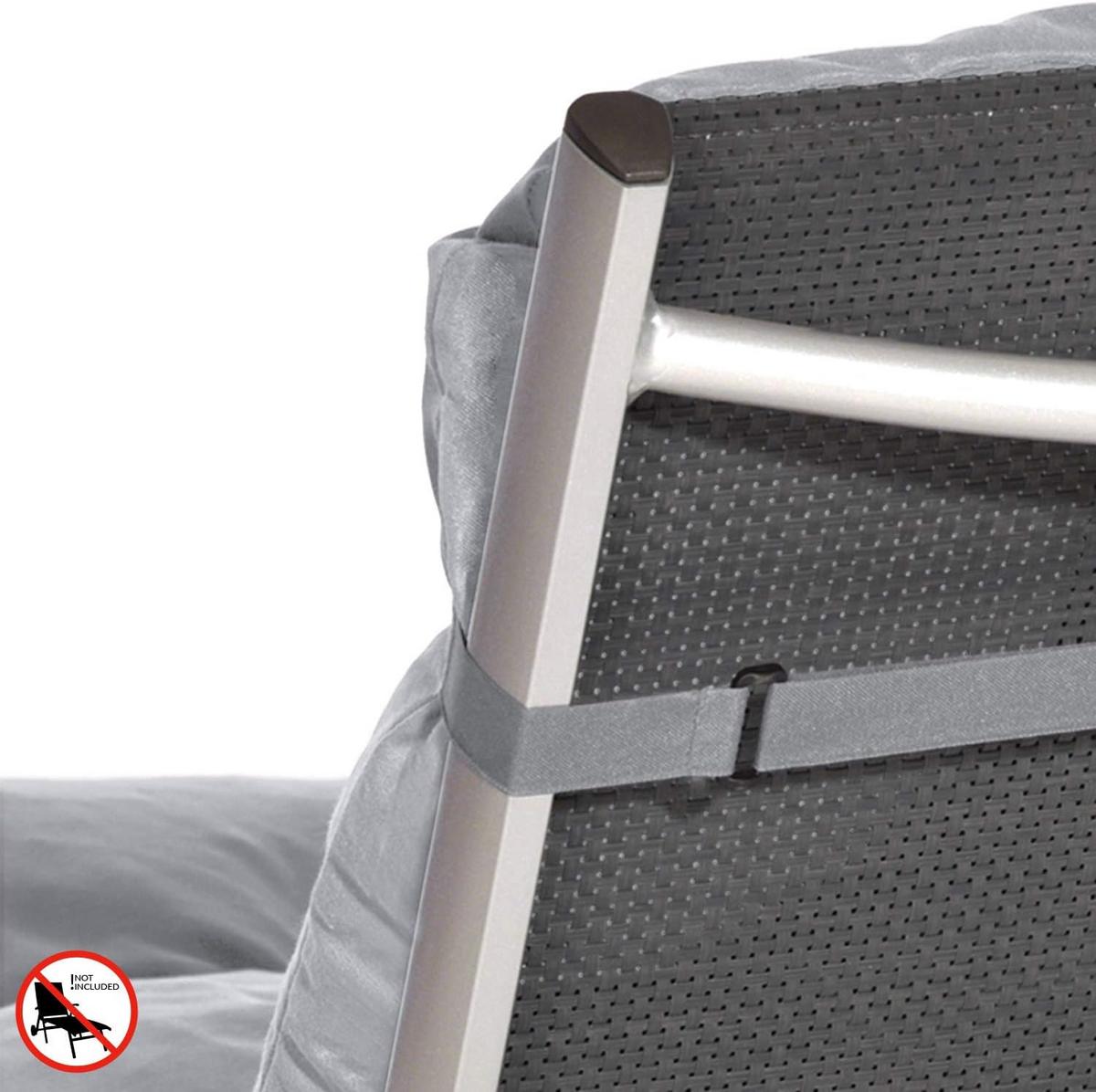 ROLLLIEGENAUFLAGE Flair RL 190x60x8cm Hellgrau (2tlg) - Hellgrau, Textil (60/16/190cm) - Beautissu 