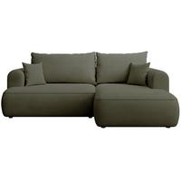 ECKSOFA Ovo Mini Olivgrün rechts - Schwarz/Olivgrün, Kunststoff/Textil (156/238cm) - Selsey