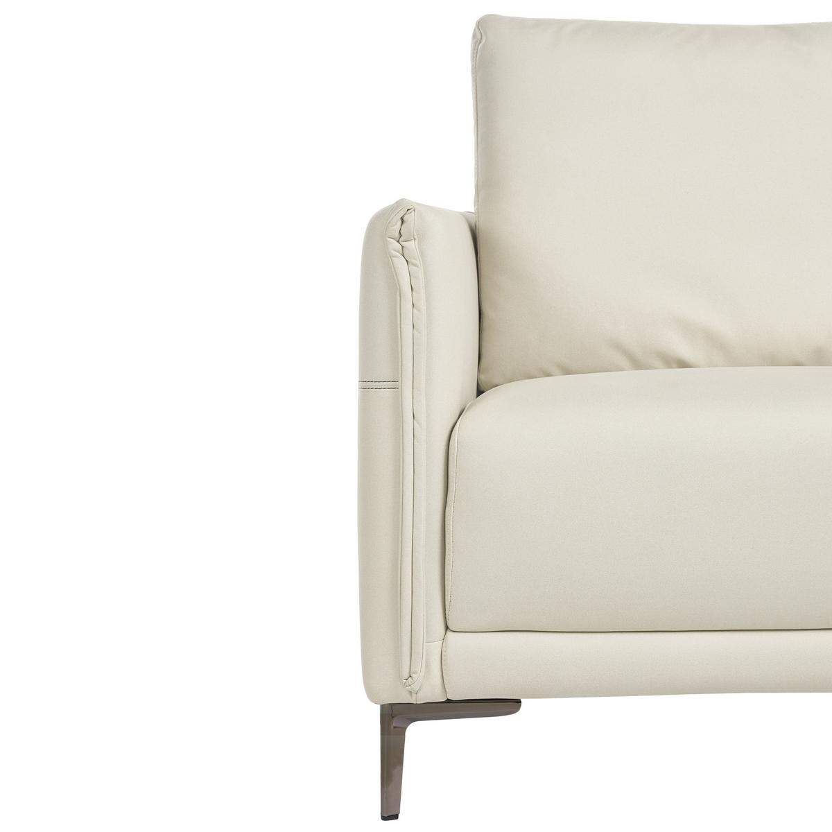 2-SITZER-SOFA Stoff Hellbeige Cilens - Beige/Silberfarben, Textil (152/93/83cm) - Beliani