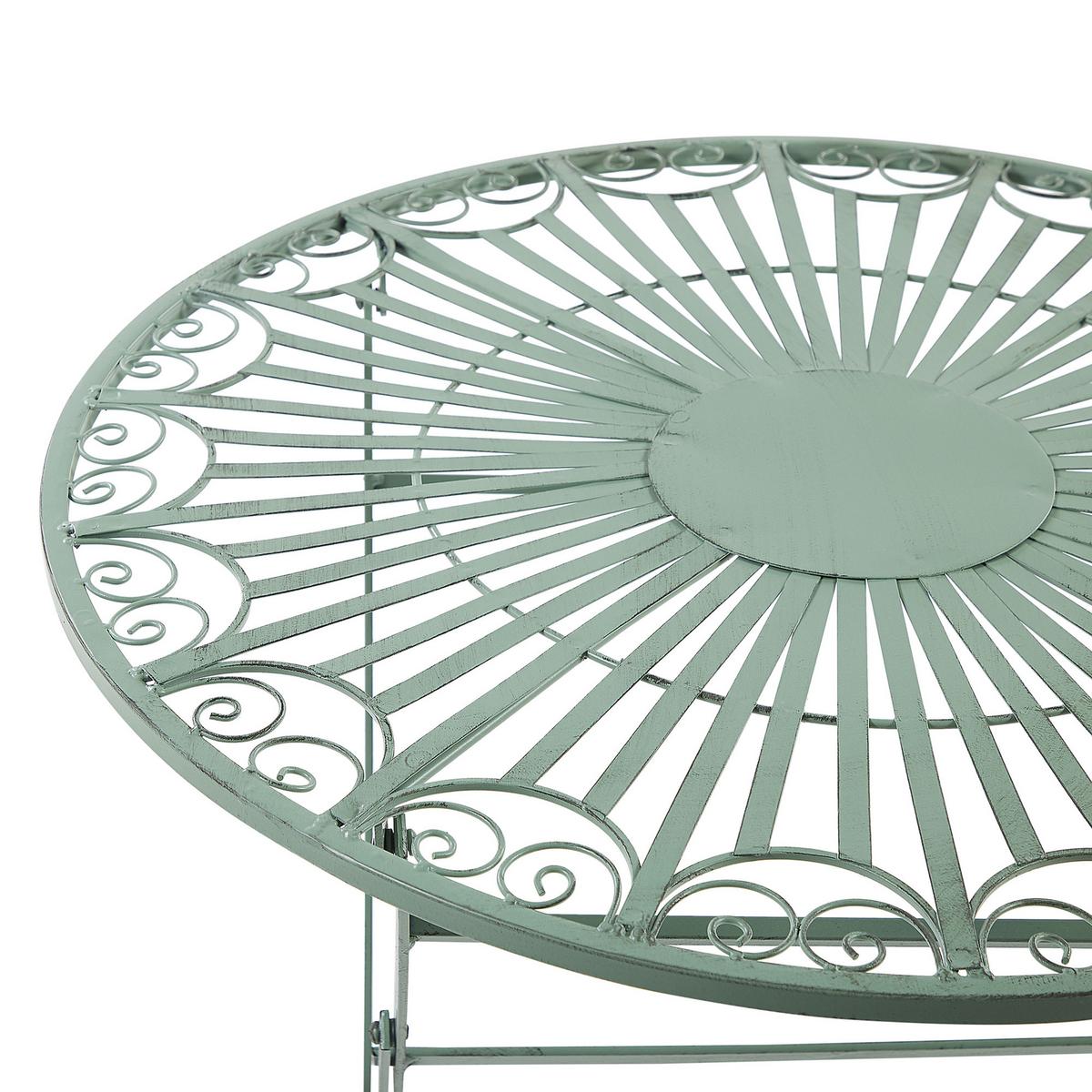 GARTENTISCH Metall Hellgrün Trento - Grün, Metall (70/70/75cm) - Beliani
