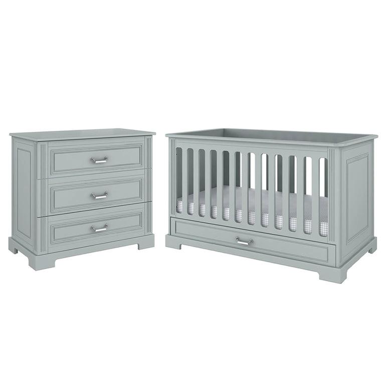 BABYZIMMER 2-teilig Grau - Grau, Holzwerkstoff (152/92/83cm) - Petits-meubles