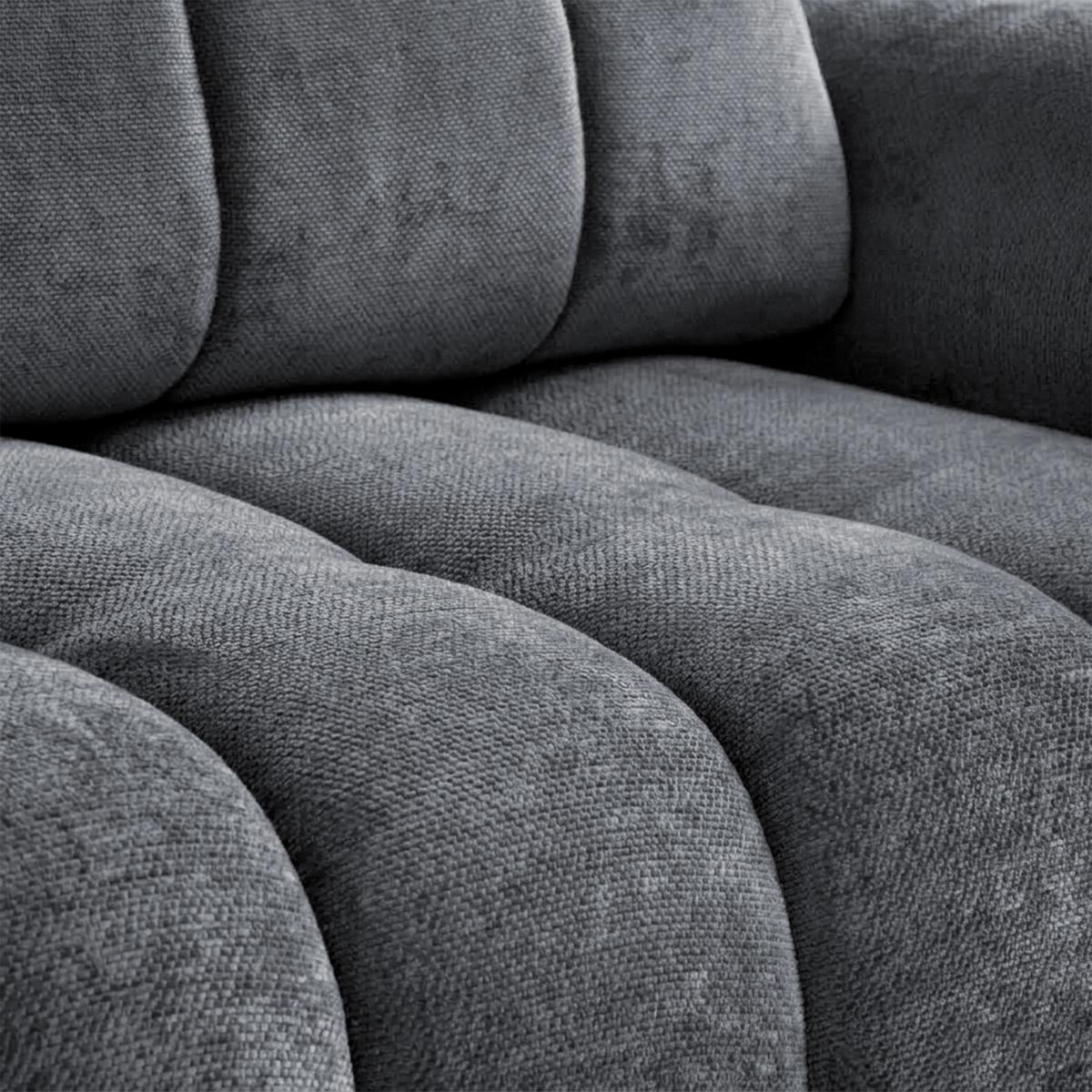 SCHLAFSOFA Mavi 3-Sitzer mit Schlaffunktion, Bettsofa Schlafcouch 195x145 cm, Dunkelgrau - Dunkelgrau, Textil (255/100/110cm) - Beautysofa
