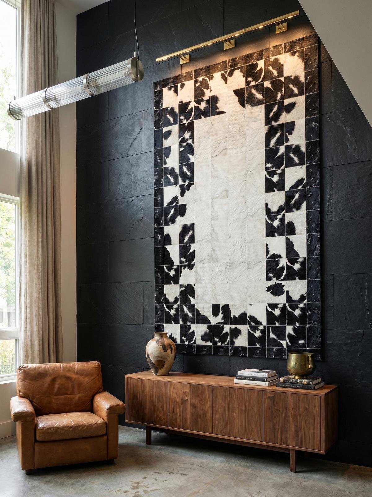 TEPPICH Flachgewebe Waschbar PIZOL in Schwarz, im Patchwork-Stil, 80 x 250 cm - Schwarz, Textil (80/250cm) - KADIMA DESIGN