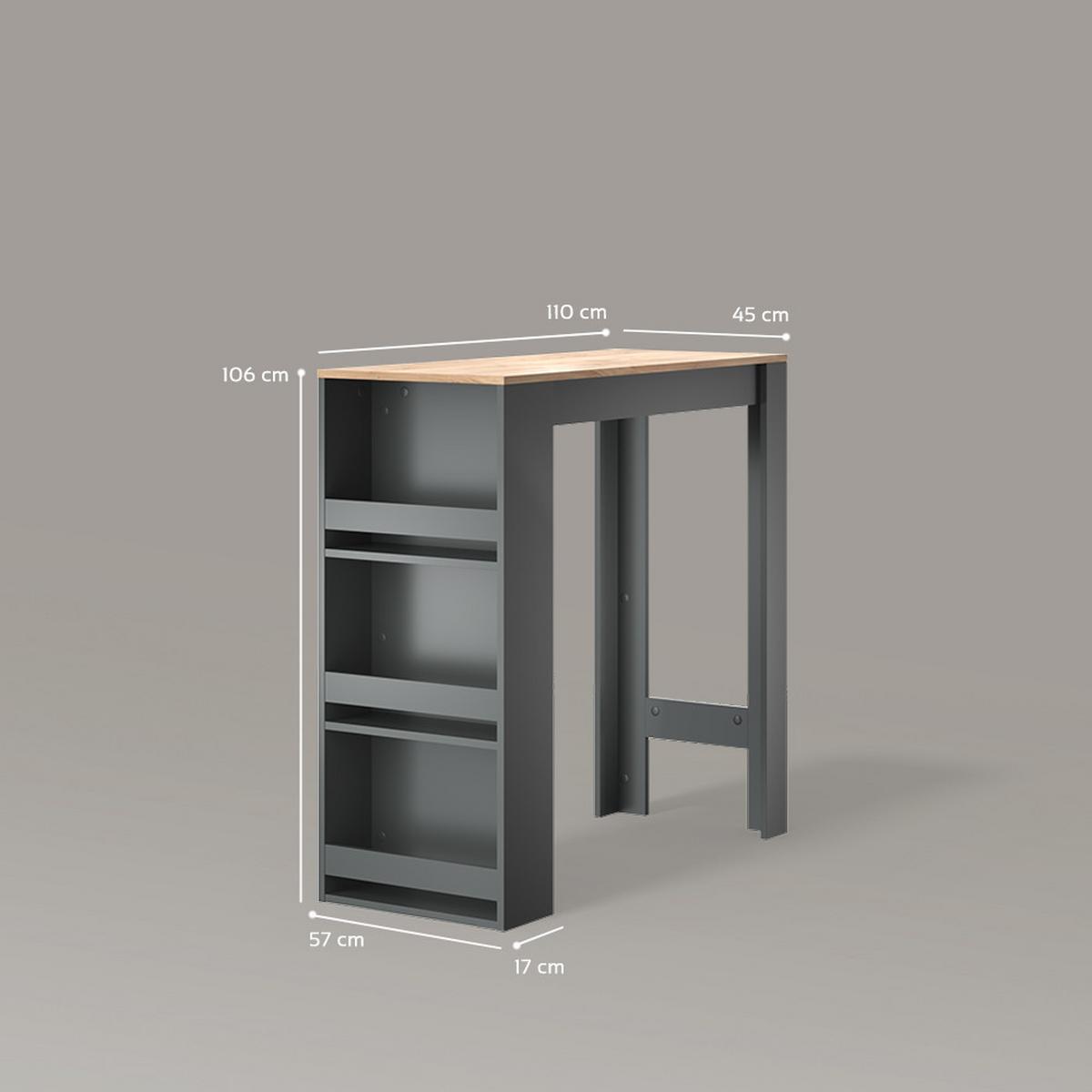 BARTISCH Regusa Anthrazit/Goldkraft Eiche 45 x 110 cm - Honigeiche/Anthrazit, Holzwerkstoff (110/45/106cm) - Livinity®