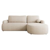 ECKSOFA Loridu, Seite: Rechts - Sandfarben/Schwarz, Holz/Kunststoff (250/174cm) - MIRJAN24