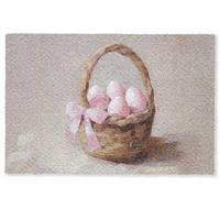 FUSSMATTE Korb - Eier - Rosa Schmutzmatte 60x40 cm - Beige, Kunststoff (40/60cm) - MuchoWow
