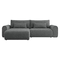 ECKSOFA Surles Cord - Schwarz/Grau, Holz/Kunststoff (245/145cm) - MIRJAN24