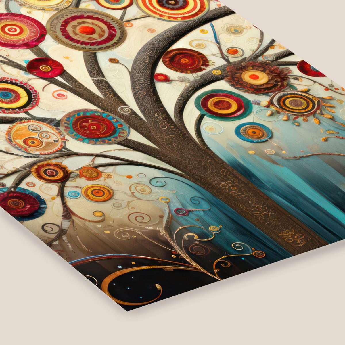 POSTER MIT RAHMENGERAHMTES BILD Baum - Baum des Lebens - Farbe Bilderrahmen 30x40 cm - Braun, Papier (30/40cm) - MuchoWow