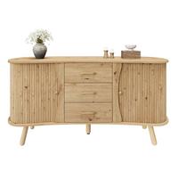 SIDEBOARD holzoptik & erbsenform 2 schiebetüren & 3 schubladen - Naturfarben, Holzwerkstoff (150/75/36.5cm) - Urban Meuble