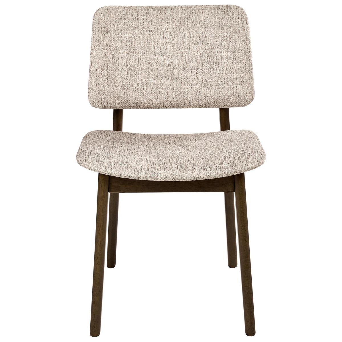 ESSZIMMERSTUHL 2er-Set Bouclé Dunkelbraun/Taupe Blane - Taupe, Holz (48/79/52cm) - Beliani