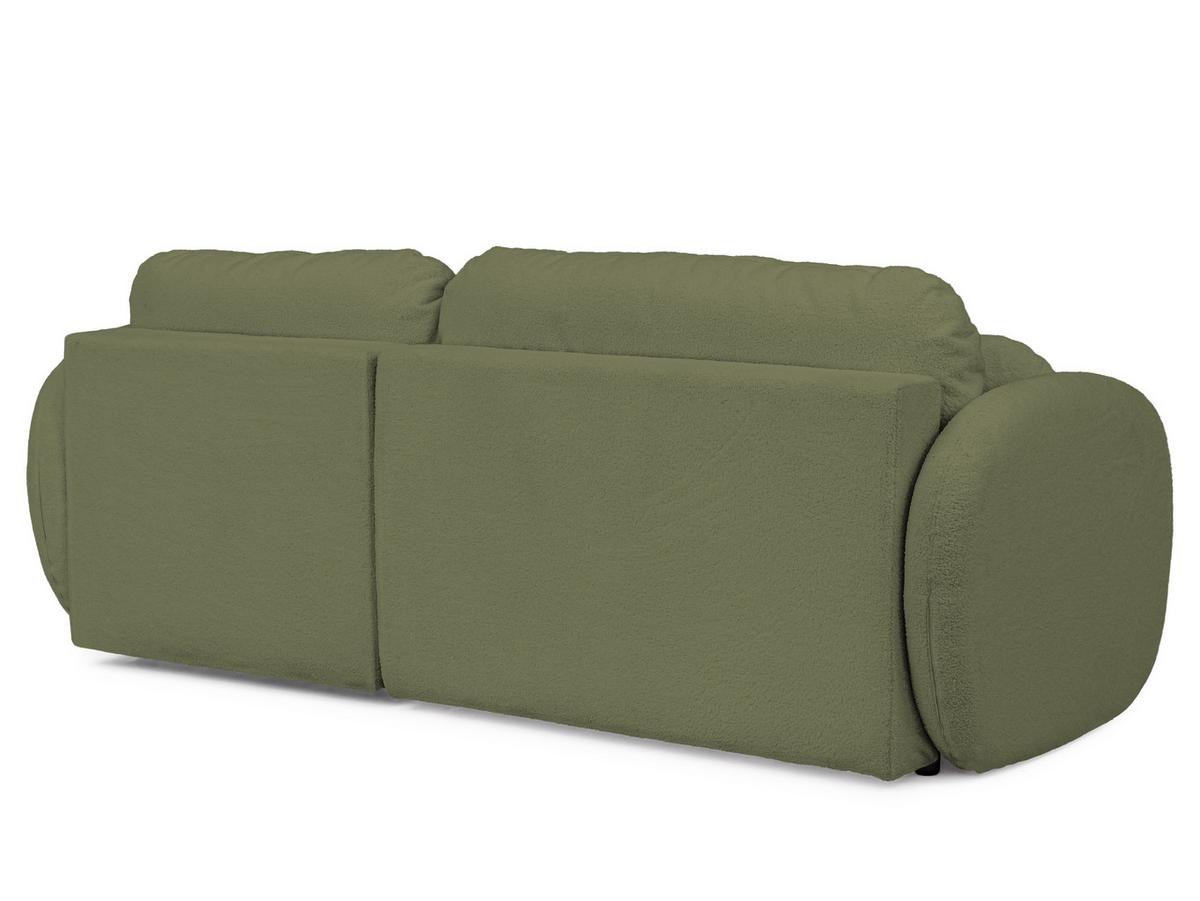 ECKSOFA Candy mit Schlaffunktion Grün Bouclé-Stoff - Ottomane rechts - Schwarz/Grün, Holz/Kunststoff (146/230cm) - S-Style Möbel