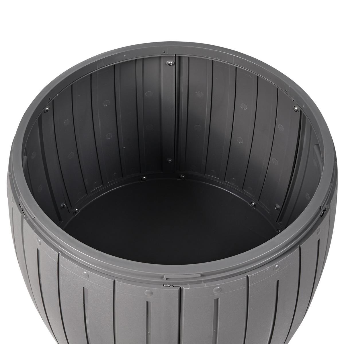 AUFBEWAHRUNGSBOX 56 cm 56 cm Grau Prinos - Dunkelgrau/Grau, Kunststoff (56/47/56cm) - Beliani
