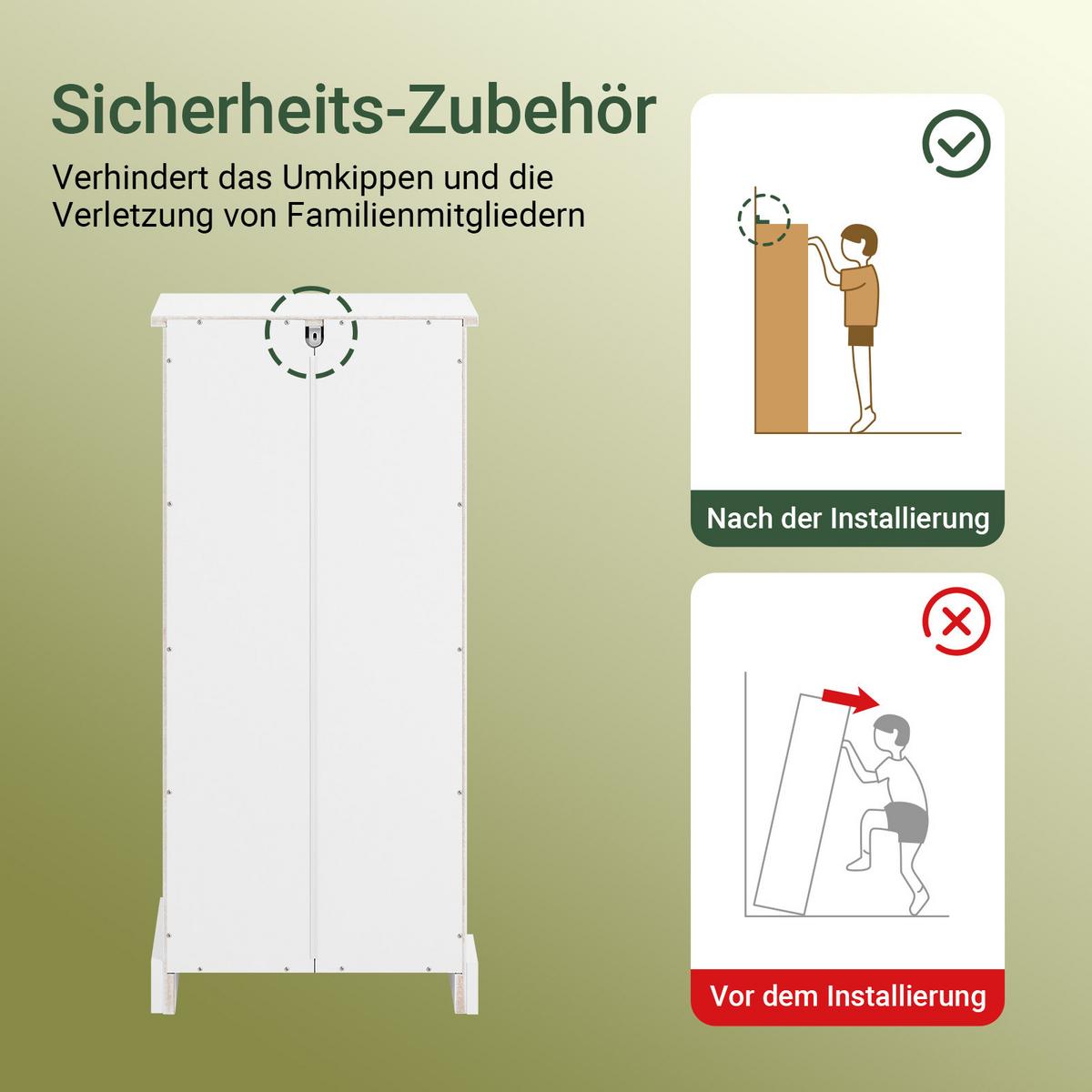 BADEZIMMERSCHRANK Weiß - Weiß, Holzwerkstoff (42/93/30cm) - SoBuy