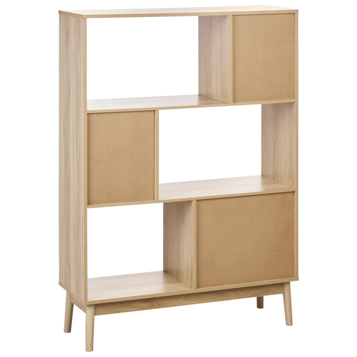 REGAL 140 cm Hellbraun Lynwood - Braun, Holzwerkstoff (100/140/35cm) - Beliani