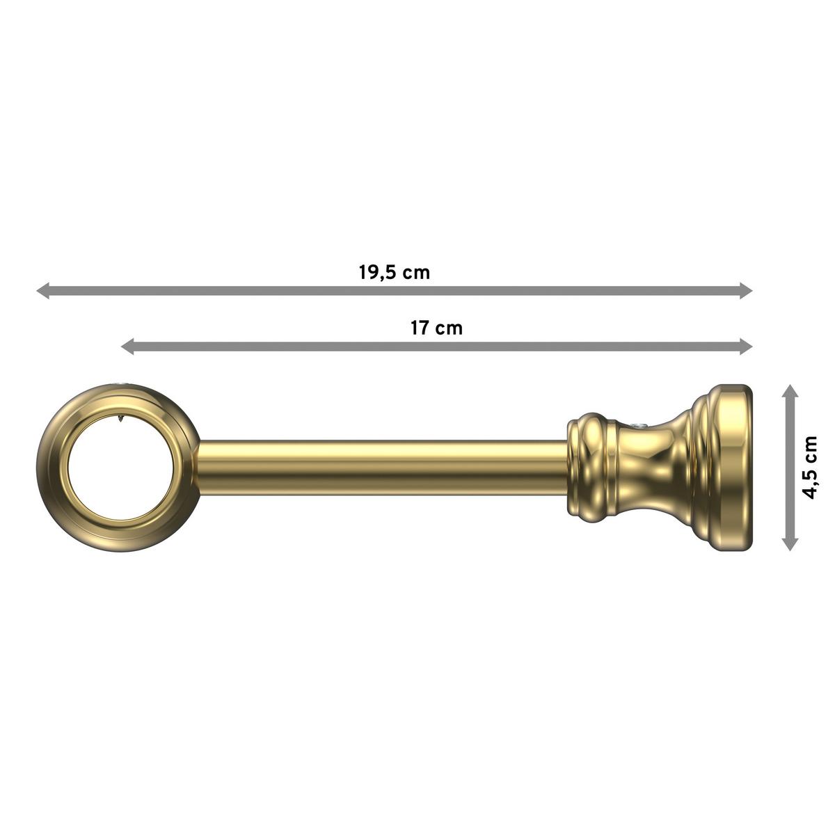 TRÄGER FÜR GARDINENSTANGEN 28 mm Ø, Classic 1-läufig, Messing-farbig - Messingfarben, Kunststoff (19.5/5/5cm) - INTERDECO