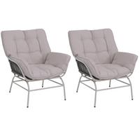 RELAXSESSEL Hellgrau, Beige - Beige/Hellgrau, Holzwerkstoff (77/90/80cm) - MCW